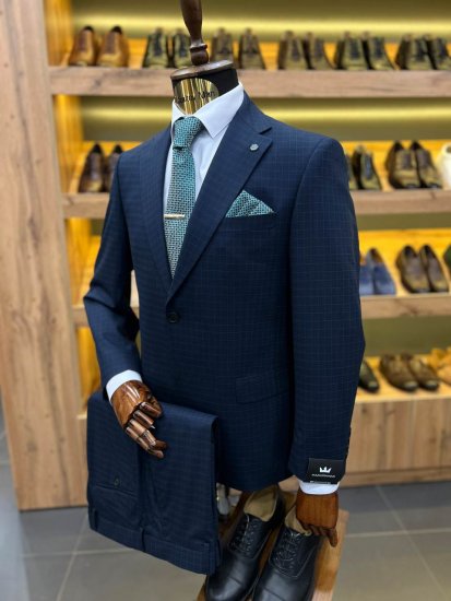 Костюм MAZALTOVMAN 2-ка Синий в клетку премиум