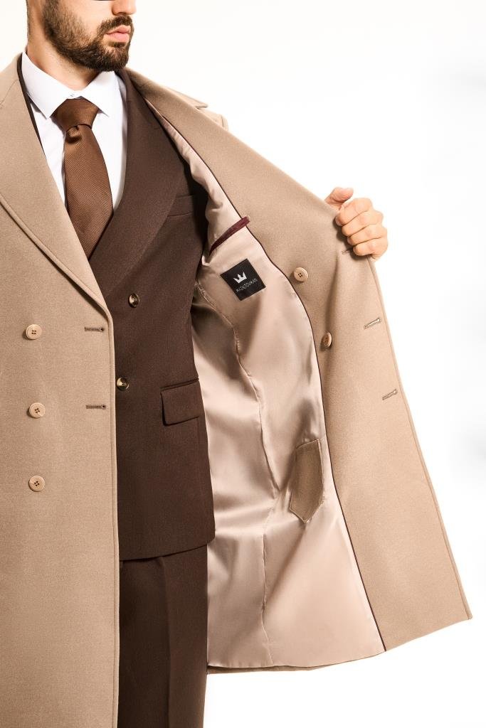 Пальто MAZALTOVMAN Двубортное премиум Бежевое