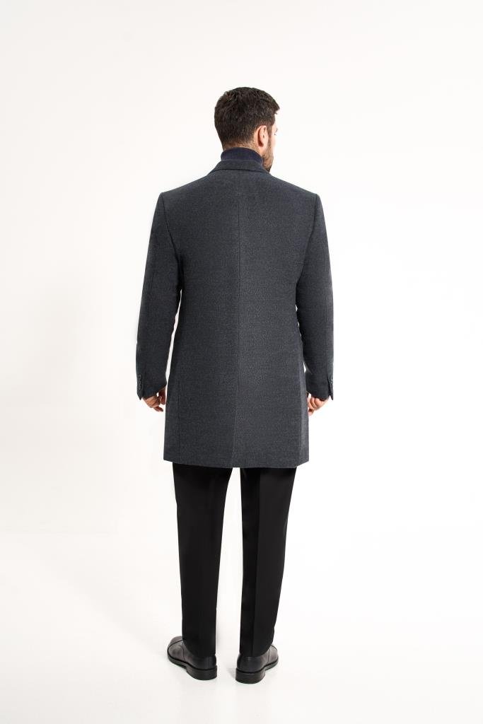 Пальто MAZALTOVMAN премиум Темно-синее фактурное