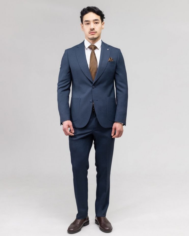 Строгий мужской костюм двойка Mazaltovman синий