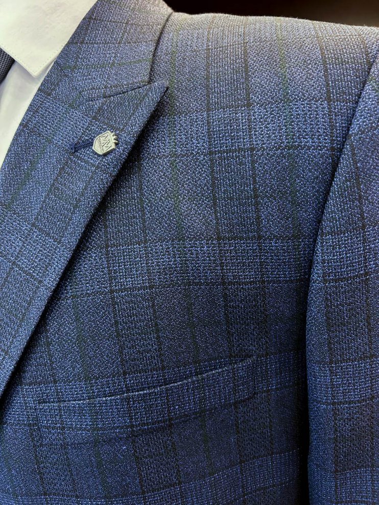 Костюм ЕМР 3-ка Синий в зеленую клетку