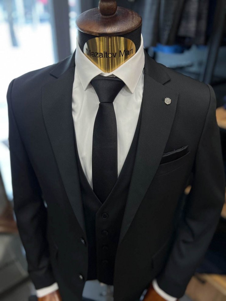 Костюм MAZALTOVMAN 3-ка Черный фактурный