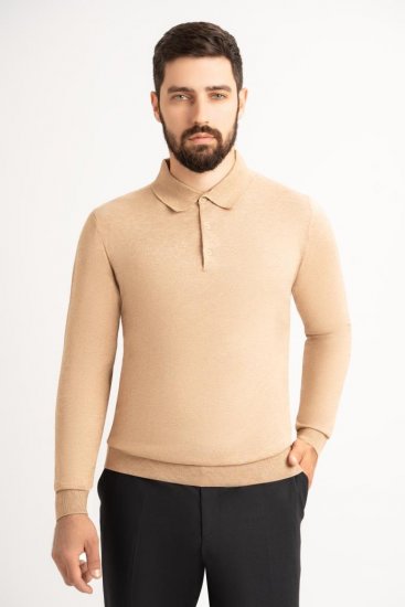 Поло ХЛФ Светло-бежевое с пуговицами