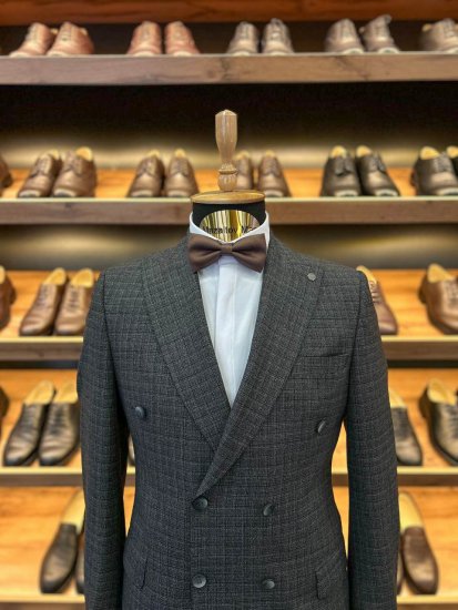 Костюм MAZALTOVMAN 2-ка двубортный премиум Серый в микроклетку