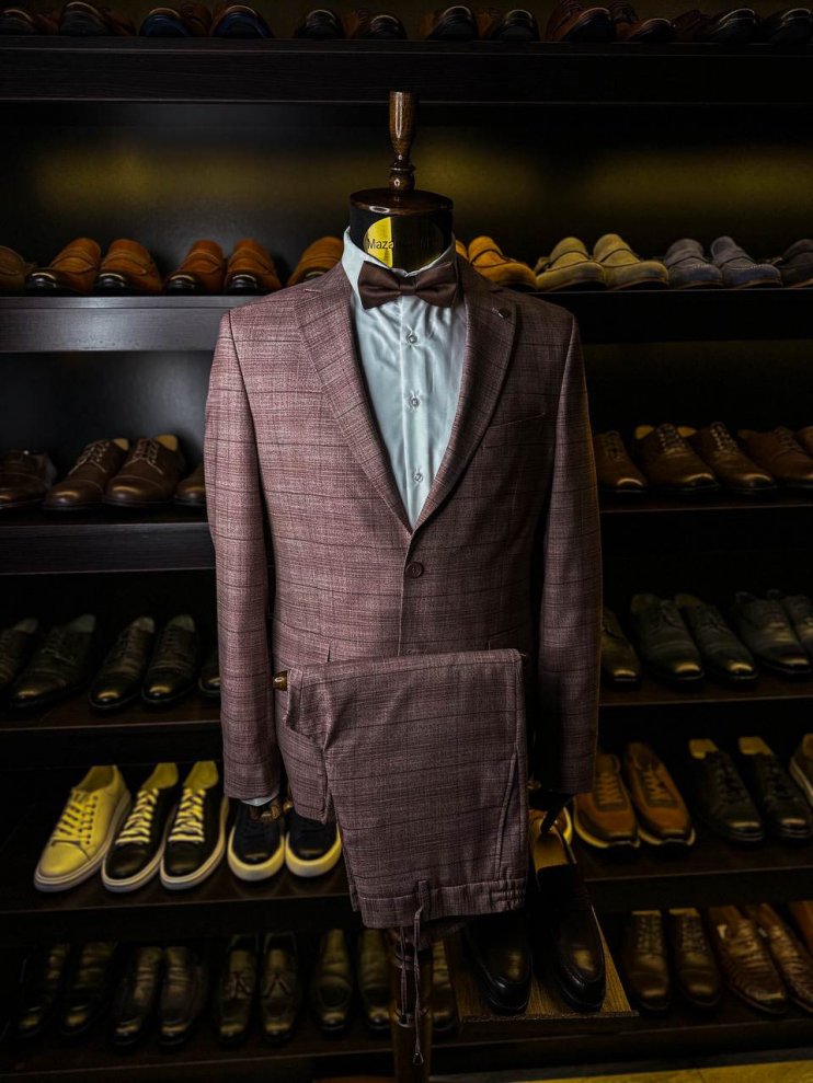 Костюм MAZALTOVMAN 2-ка Бордовый в клетку