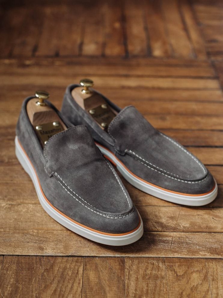 Лоферы MAZALTOVMAN Серые замшевые