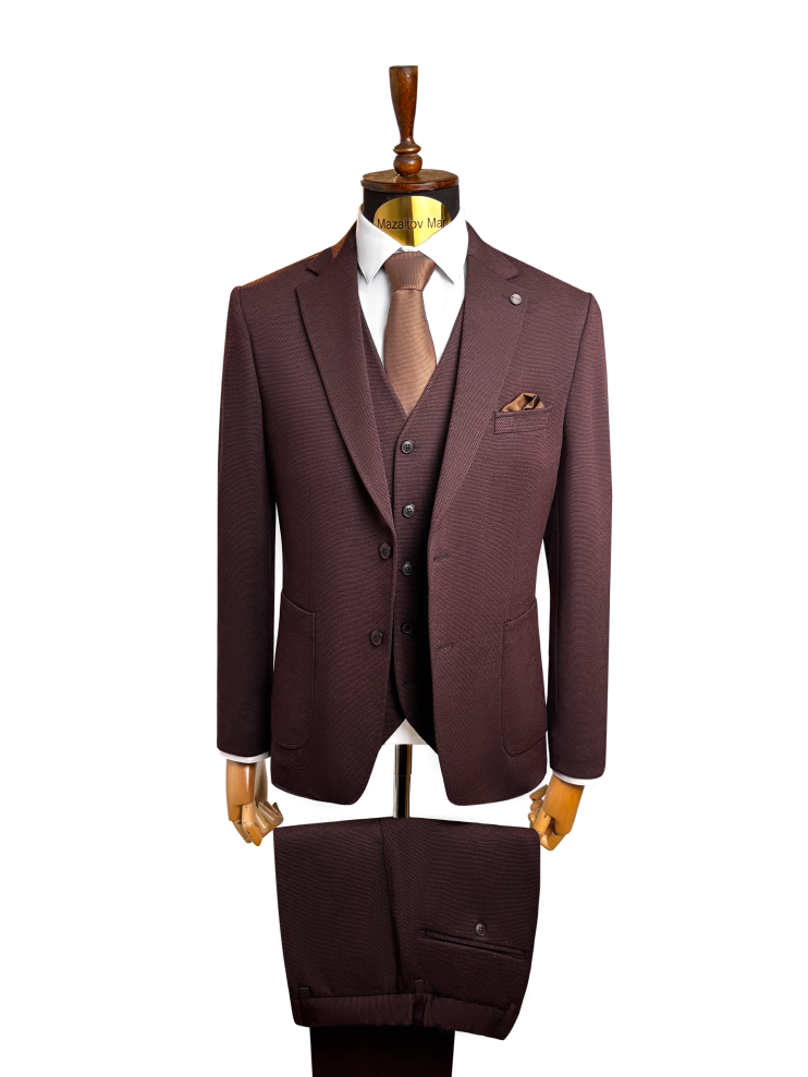 Костюм САК 3-ка Бордовый фактурный